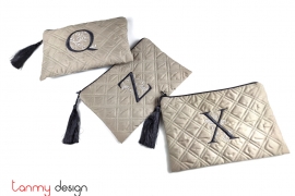 Make-up bag- Gatsby monogram X-Warm grey/Charcoal grey